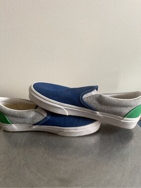 Vans Classic Slip-On Colorblock Sneakers – Blue Grey Green – Women’s 8.5 / Men’s